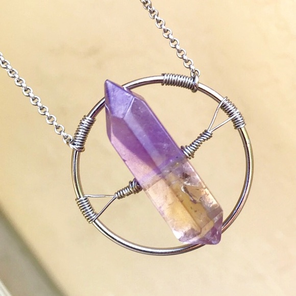 Silverskylight Jewelry - Genuine Ametrine double point crystal necklace